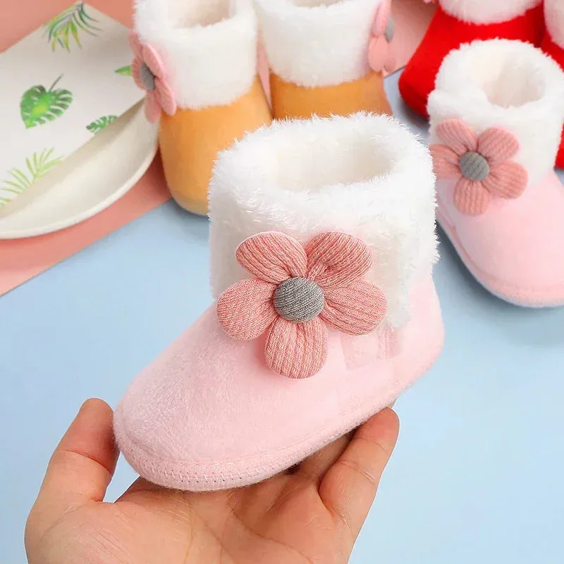 Flower Design Comfortable Baby Snow Booties