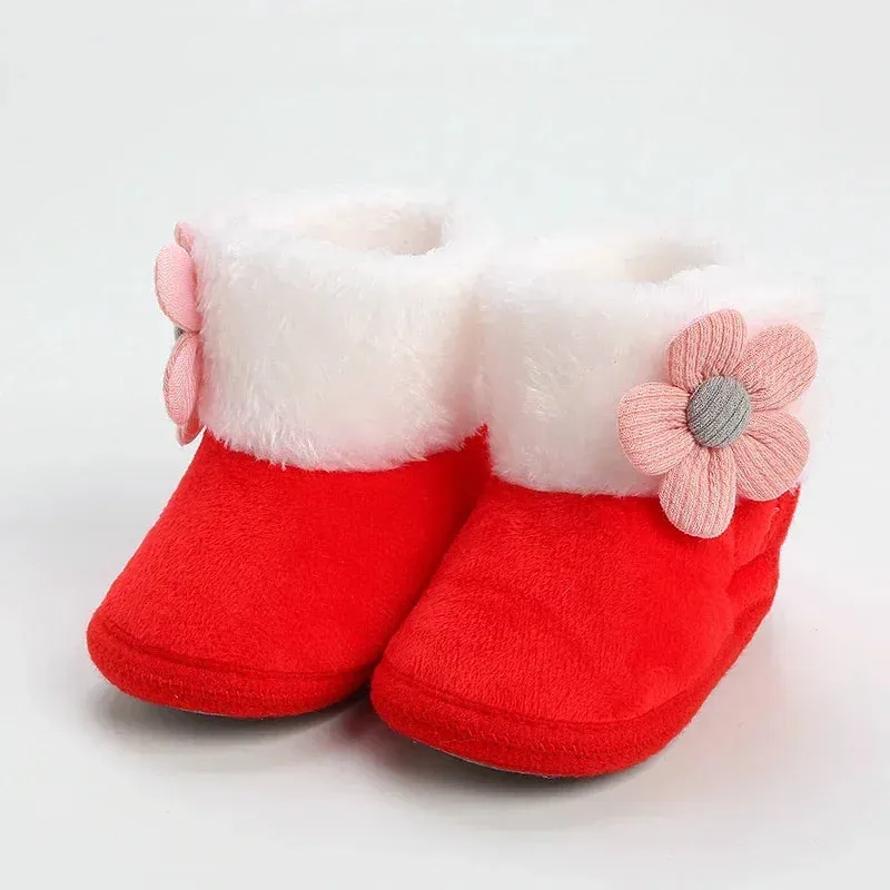 Flower Design Comfortable Baby Snow Booties