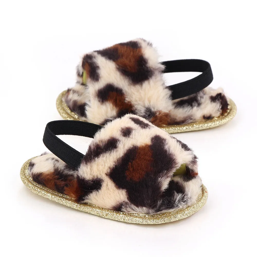 Furry Soft-soled Toddler slingback shoe