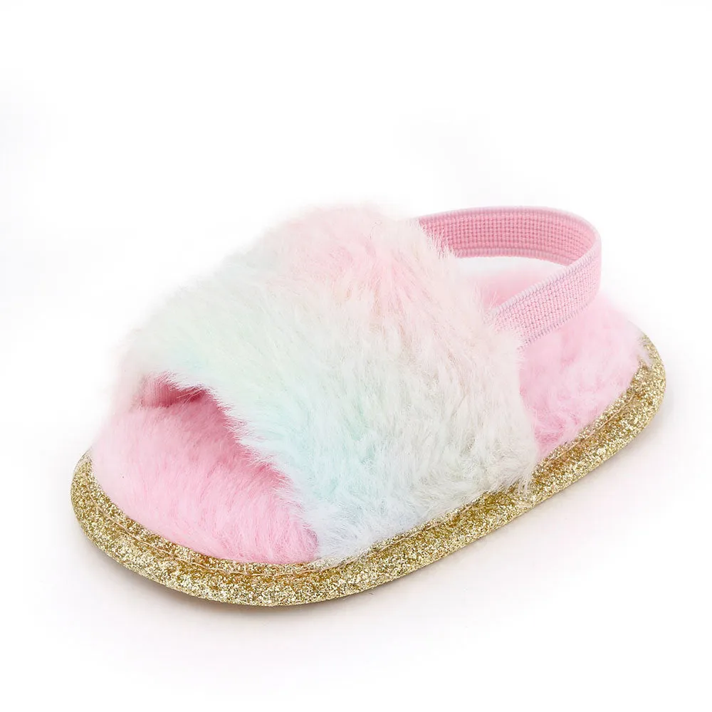 Furry Soft-soled Toddler slingback shoe