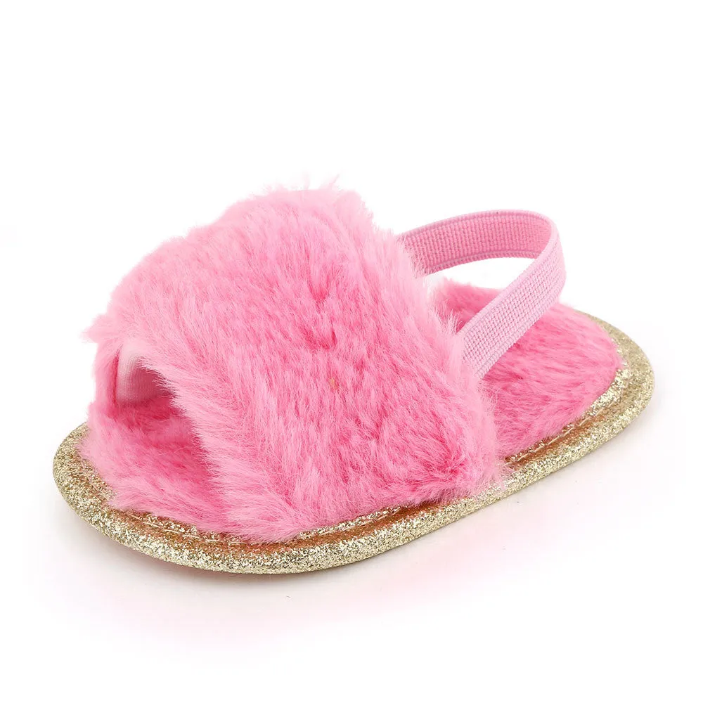 Furry Soft-soled Toddler slingback shoe