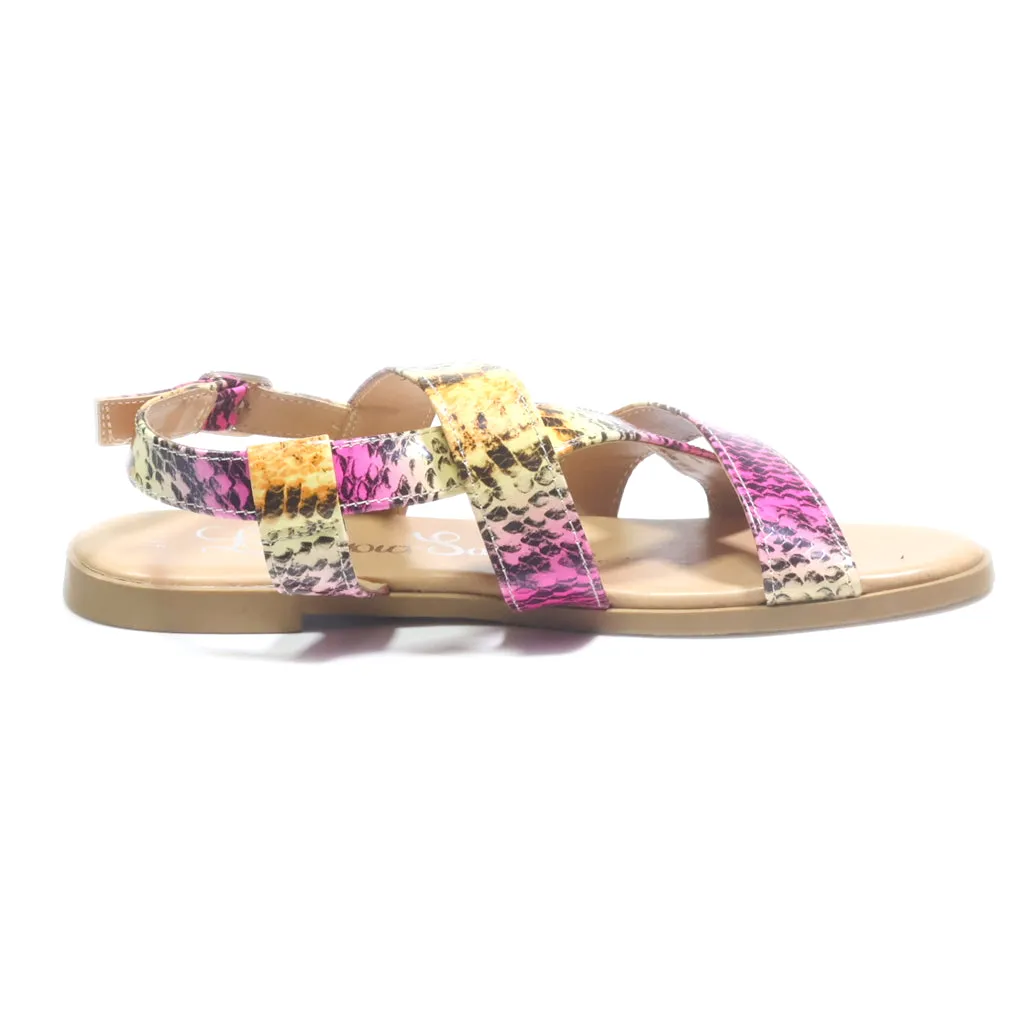 George Flat Sandals Leather Multicolour Colour For Kids