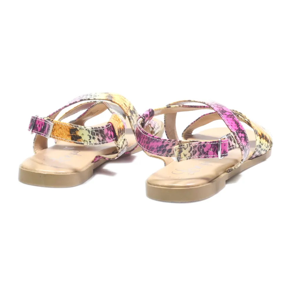 George Flat Sandals Leather Multicolour Colour For Kids