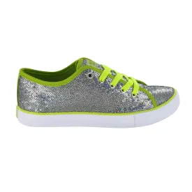 Gotta Flurt Women's Pizazz Silver/Lime Sequin Dance Sneaker