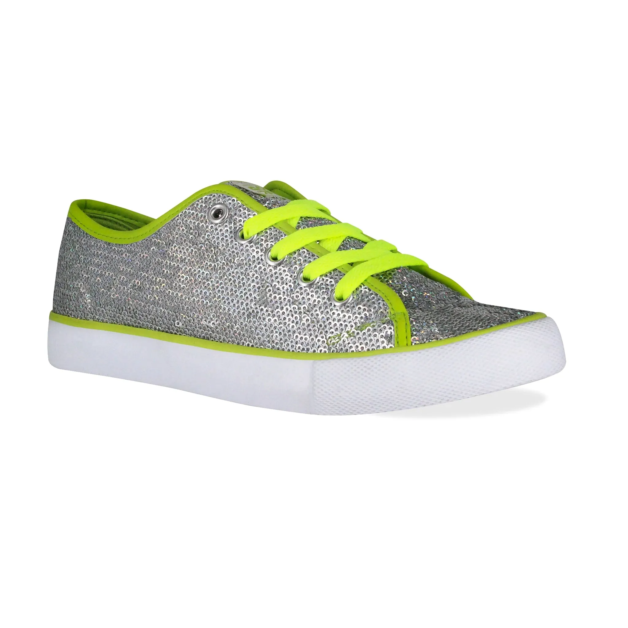 Gotta Flurt Women's Pizazz Silver/Lime Sequin Dance Sneaker