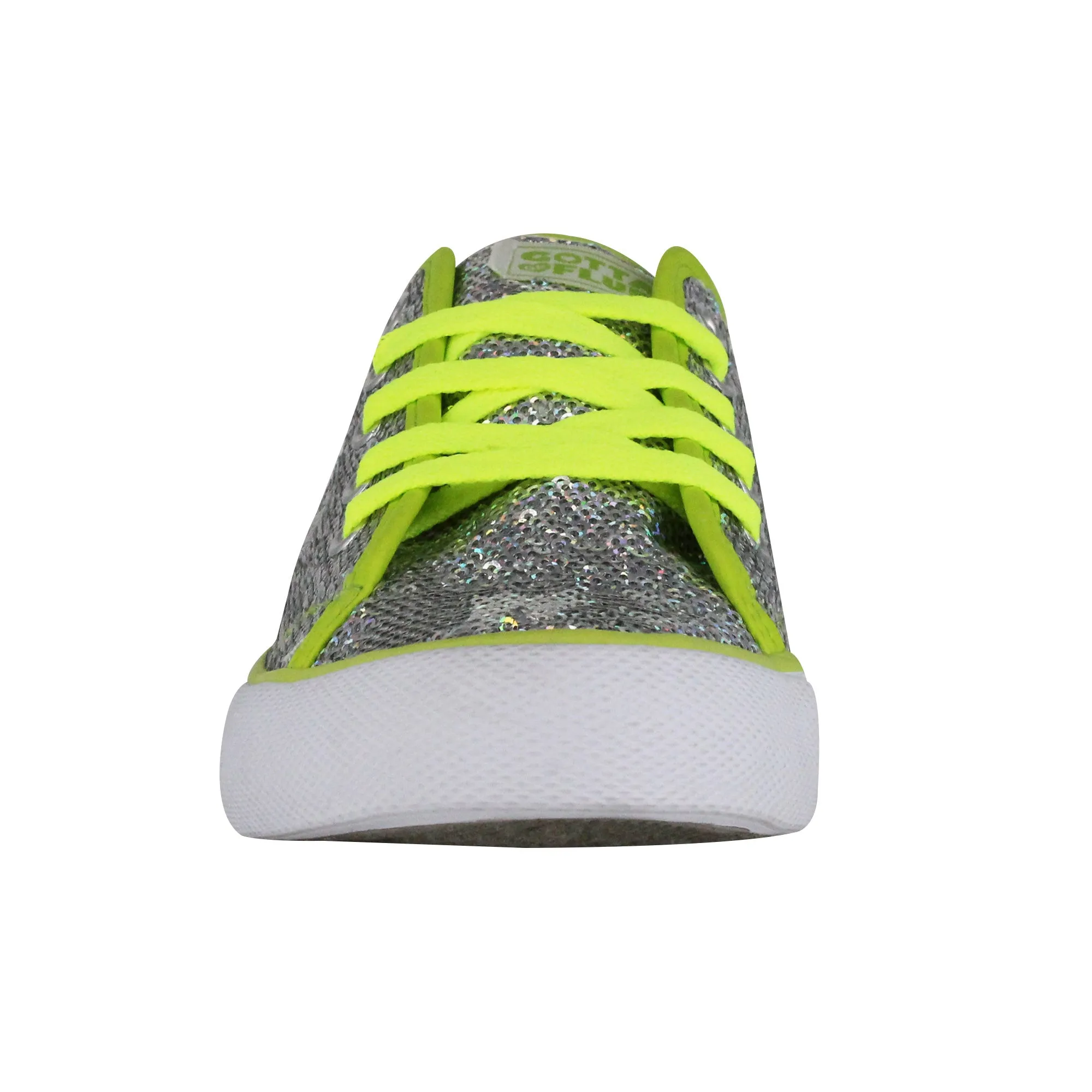 Gotta Flurt Women's Pizazz Silver/Lime Sequin Dance Sneaker