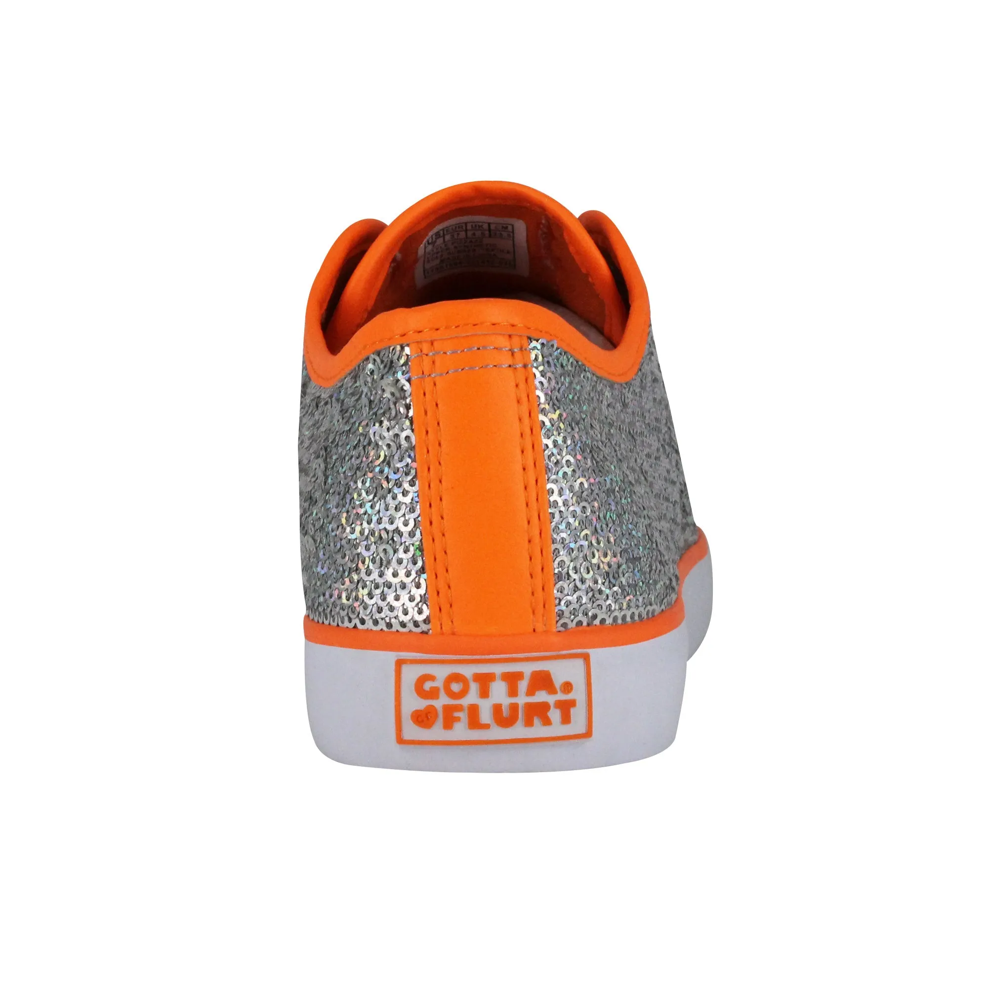 Gotta Flurt Women's Pizazz Silver/Orange Sequin Dance Sneaker