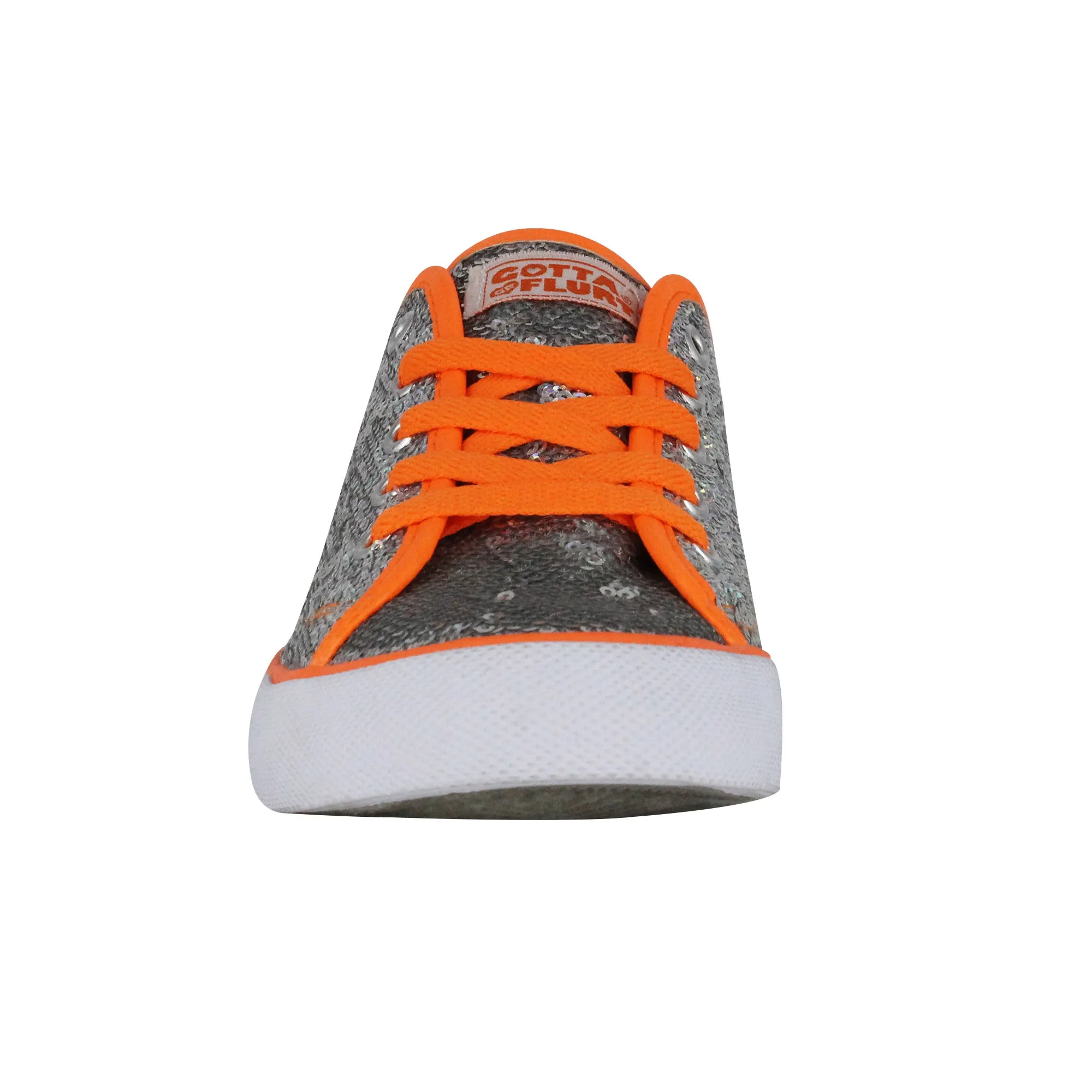 Gotta Flurt Women's Pizazz Silver/Orange Sequin Dance Sneaker