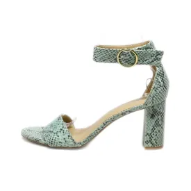 H&M High-Heel Sandals Leather Green Colour For Women