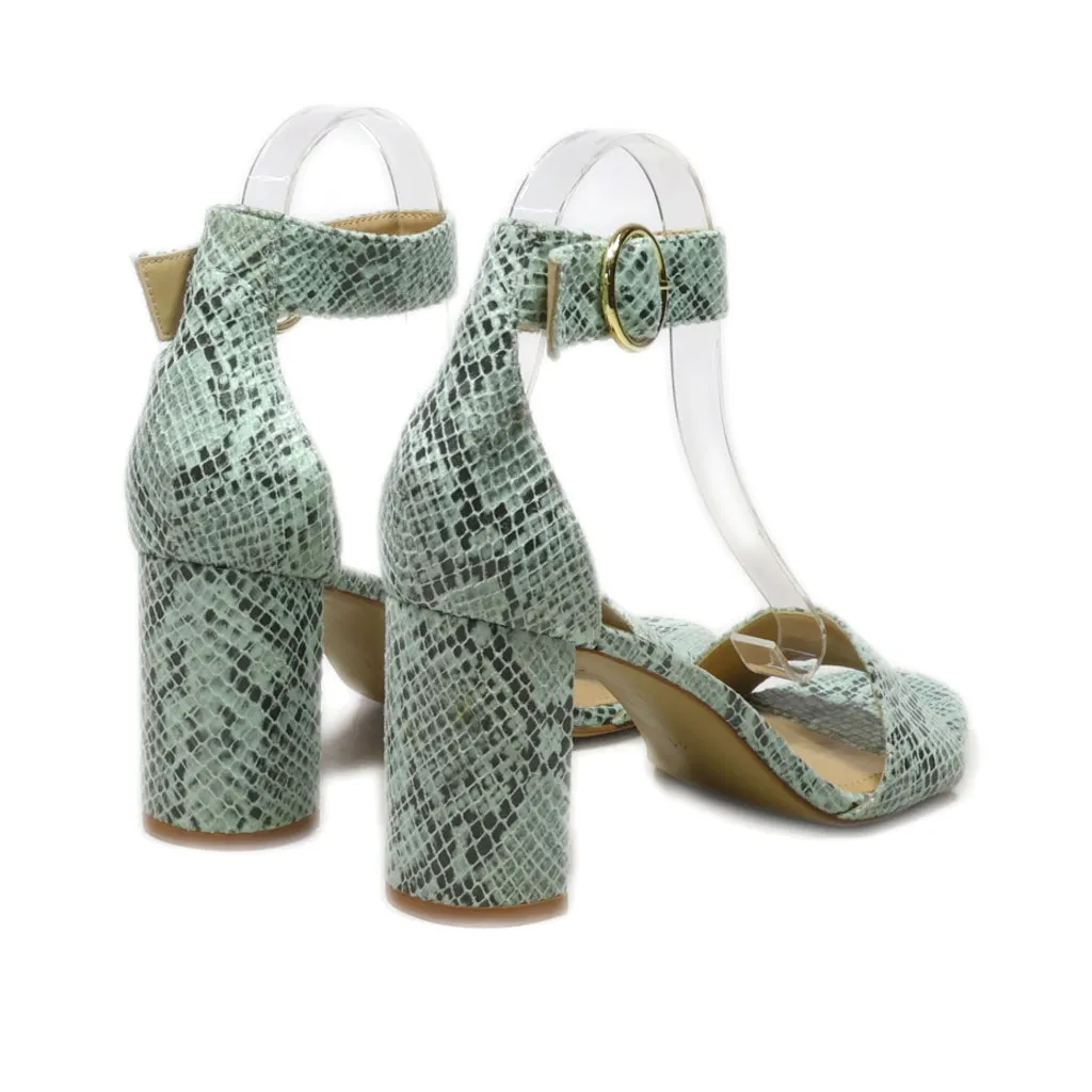 H&M High-Heel Sandals Leather Green Colour For Women