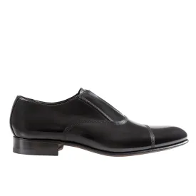 HENRY SARTORIAL Elastic Leather Oxford BLACK