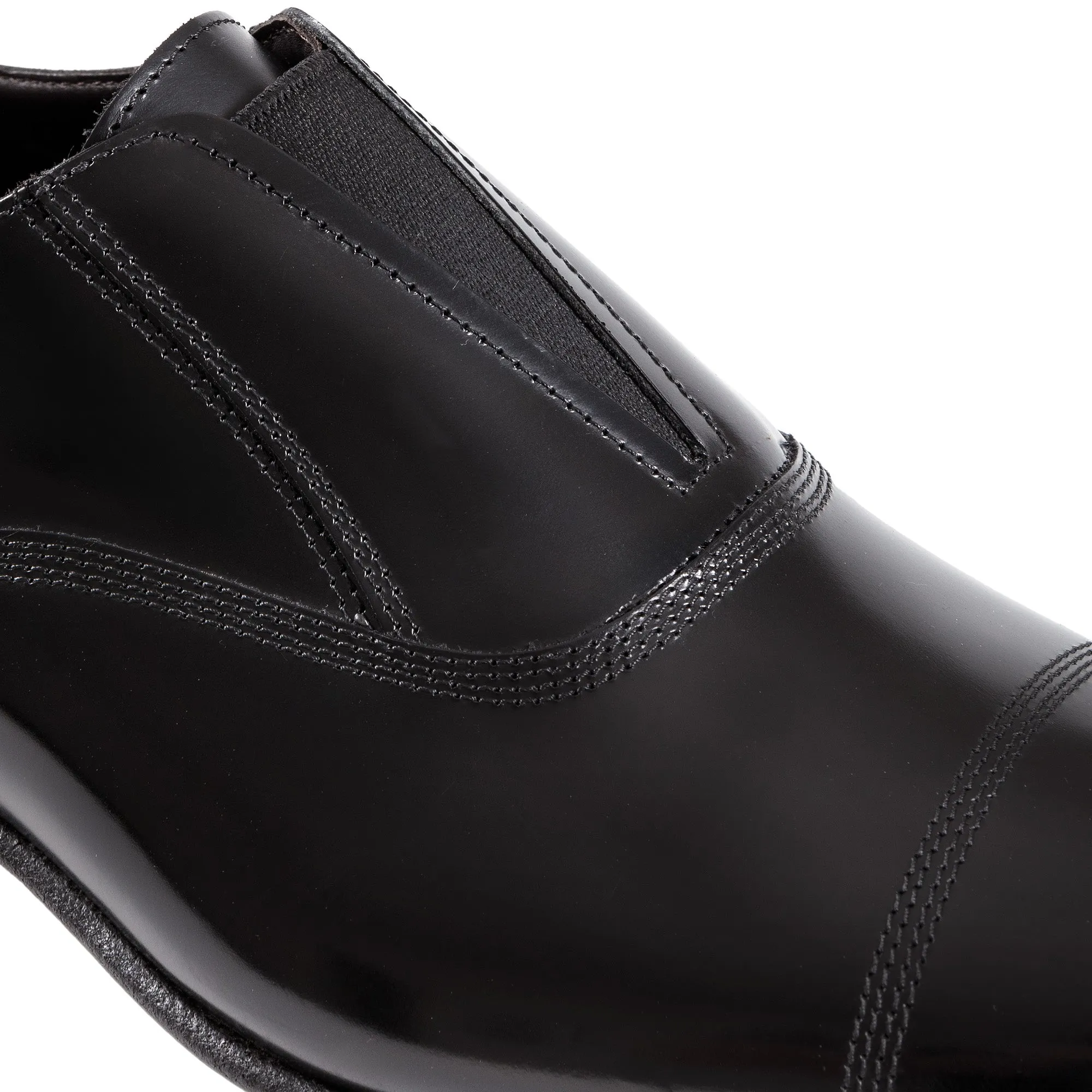 HENRY SARTORIAL Elastic Leather Oxford BLACK