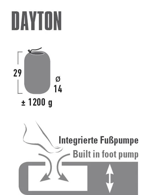 High Peak Dayton 183 x 51 x 7,5 cm dunkelgrau