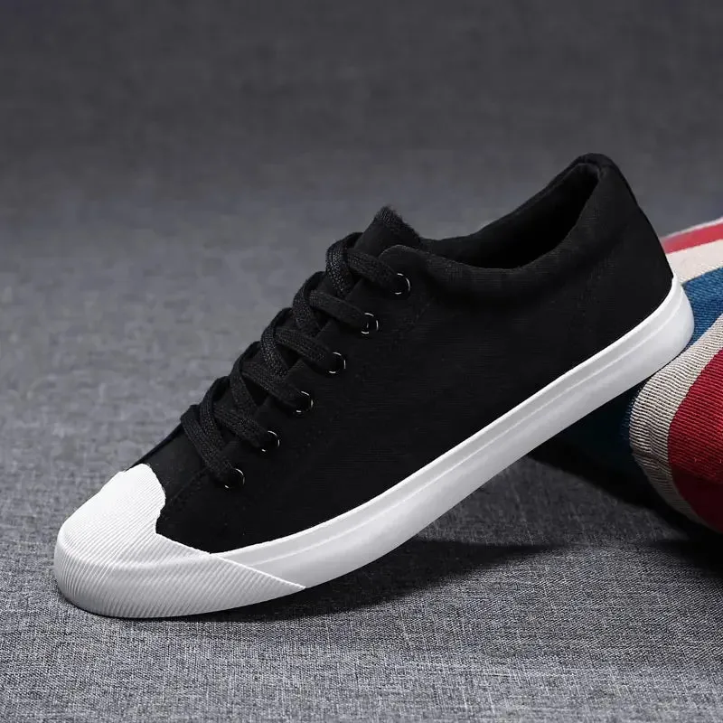 Hnzxzm Men flats Canvas Shoes lace up Fashion New Mens Designer Sneakers low Canvas outdoor solid Colors Shoes men casual sneakers