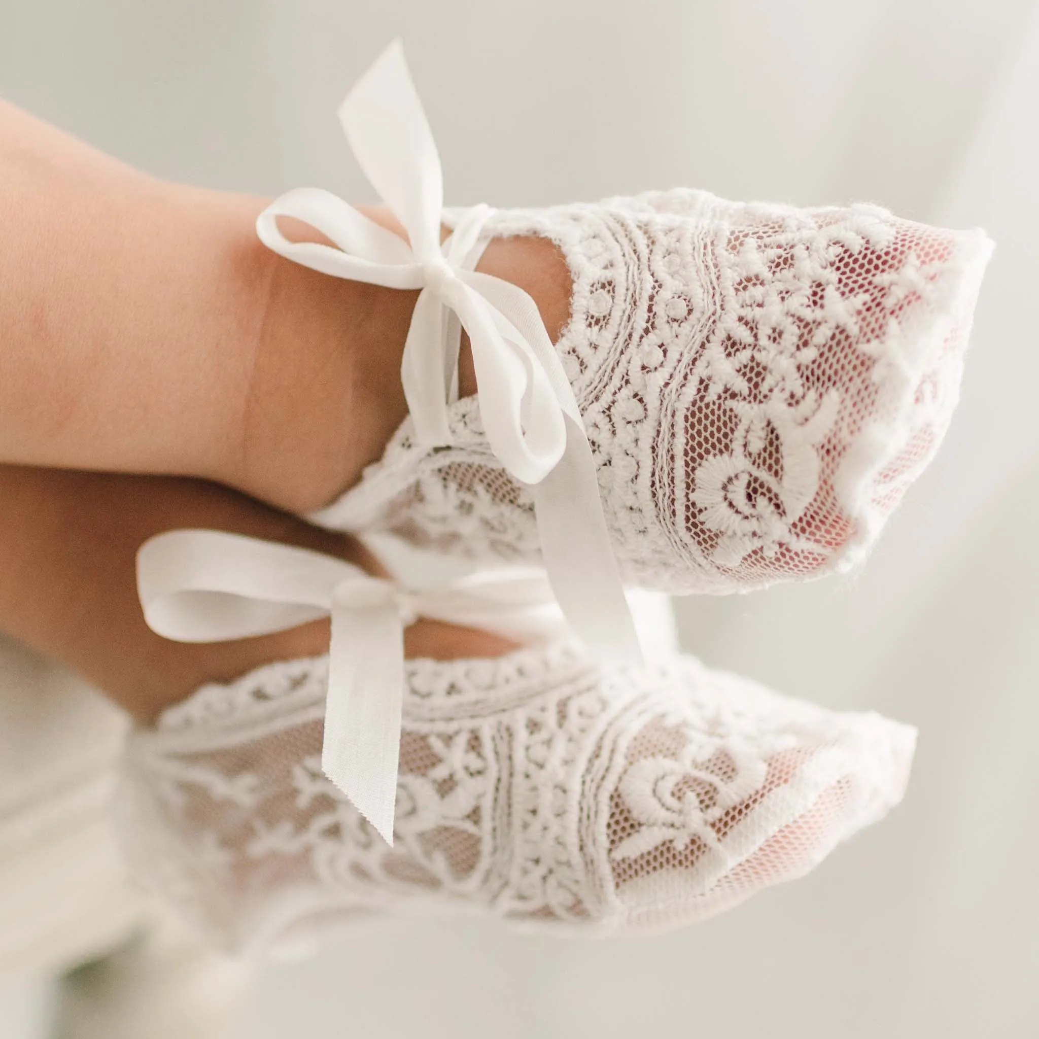 Light Ivory Lace Booties