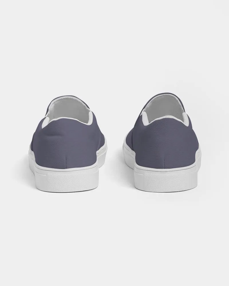 Medium Dark Blue Slip-On Canvas Sneakers | Men's | Medium Dark Pale Pastel Blue | C30M30Y0K60