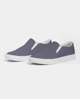 Medium Dark Blue Slip-On Canvas Sneakers | Men's | Medium Dark Pale Pastel Blue | C30M30Y0K60