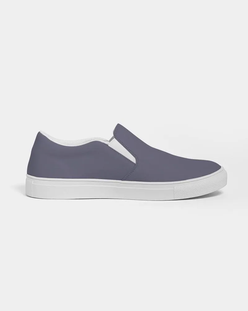 Medium Dark Blue Slip-On Canvas Sneakers | Men's | Medium Dark Pale Pastel Blue | C30M30Y0K60