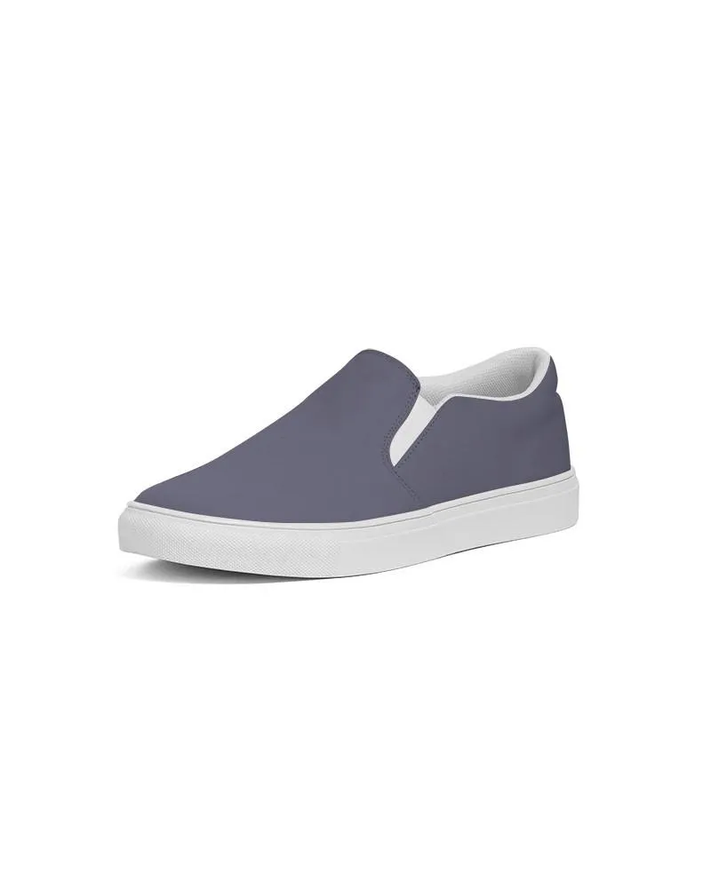 Medium Dark Blue Slip-On Canvas Sneakers | Men's | Medium Dark Pale Pastel Blue | C30M30Y0K60