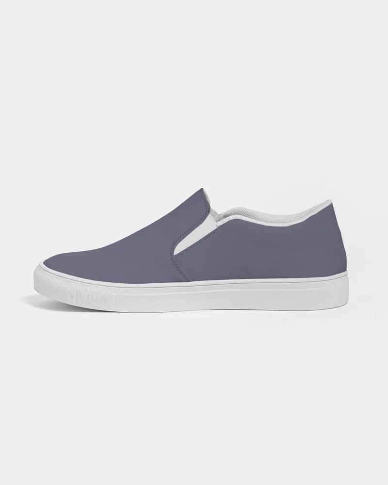 Medium Dark Blue Slip-On Canvas Sneakers | Men's | Medium Dark Pale Pastel Blue | C30M30Y0K60