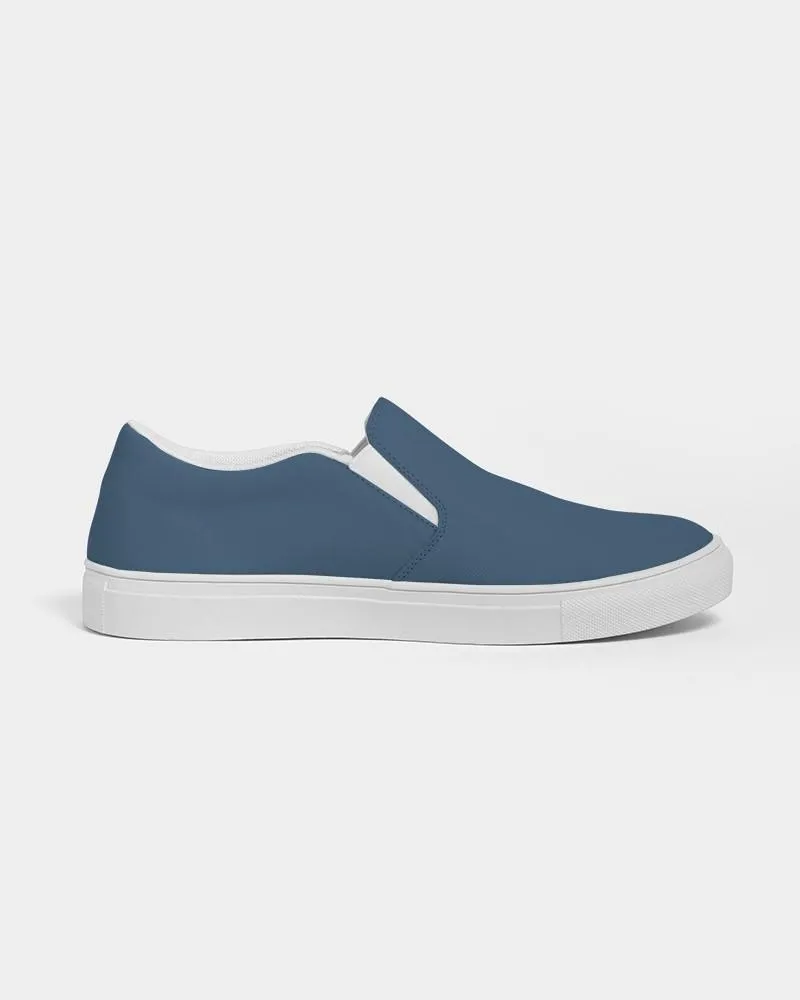 Medium Dark Blue Slip-On Canvas Sneakers | Women's | Medium Dark Pastel Blue | C60M30Y0K60