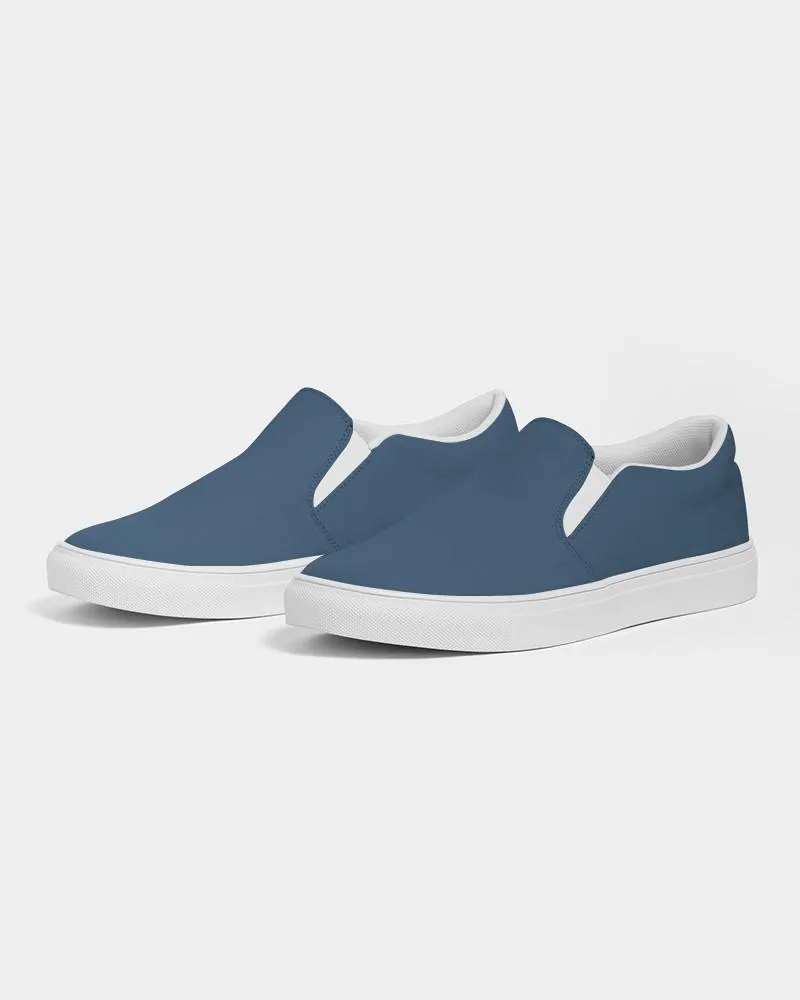 Medium Dark Blue Slip-On Canvas Sneakers | Women's | Medium Dark Pastel Blue | C60M30Y0K60