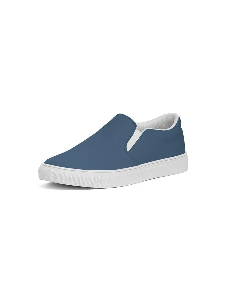 Medium Dark Blue Slip-On Canvas Sneakers | Women's | Medium Dark Pastel Blue | C60M30Y0K60