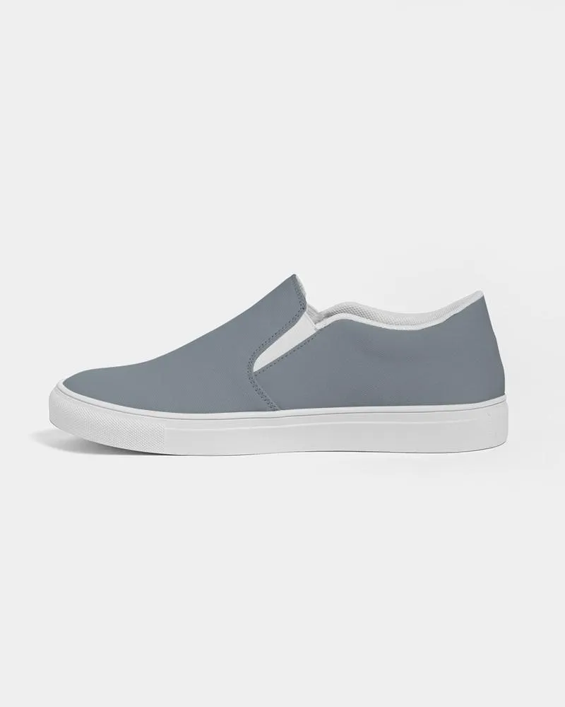 Medium Dark Cyan Gray Slip-On Canvas Sneakers | Men's | Medium Dark Pale Cyan Gray | C10M0Y0K60