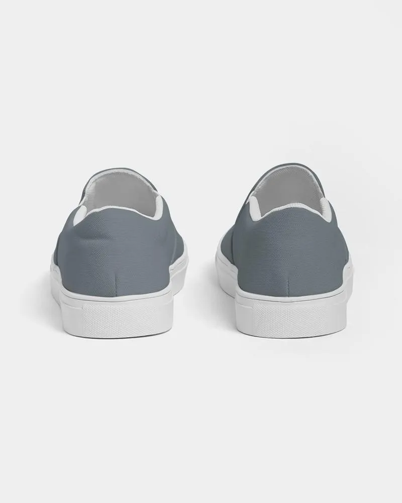 Medium Dark Cyan Gray Slip-On Canvas Sneakers | Men's | Medium Dark Pale Cyan Gray | C10M0Y0K60