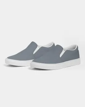 Medium Dark Cyan Gray Slip-On Canvas Sneakers | Men's | Medium Dark Pale Cyan Gray | C10M0Y0K60