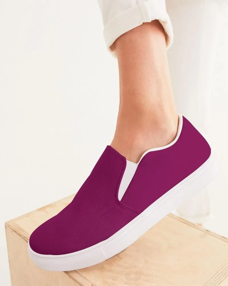 Medium Dark Magenta Slip-On Canvas Sneakers | Women's | Medium Dark Pure Magenta | C0M100Y0K60