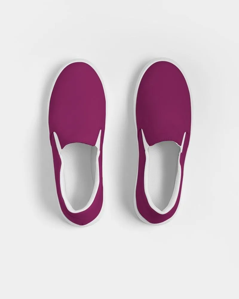 Medium Dark Magenta Slip-On Canvas Sneakers | Women's | Medium Dark Pure Magenta | C0M100Y0K60