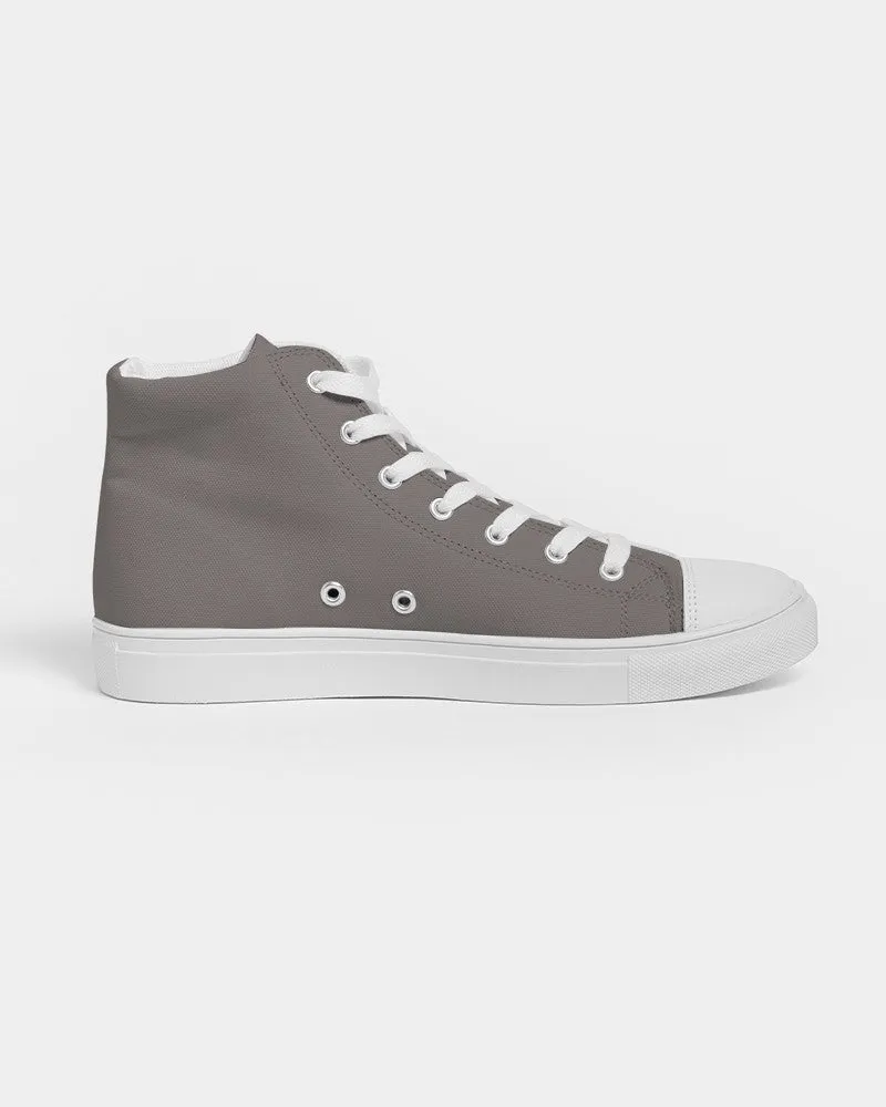 Medium Dark Red Brown Men's High-top Canvas Sneakers | Men's | Medium Dark Pale Red Brown | C0M10Y10K60