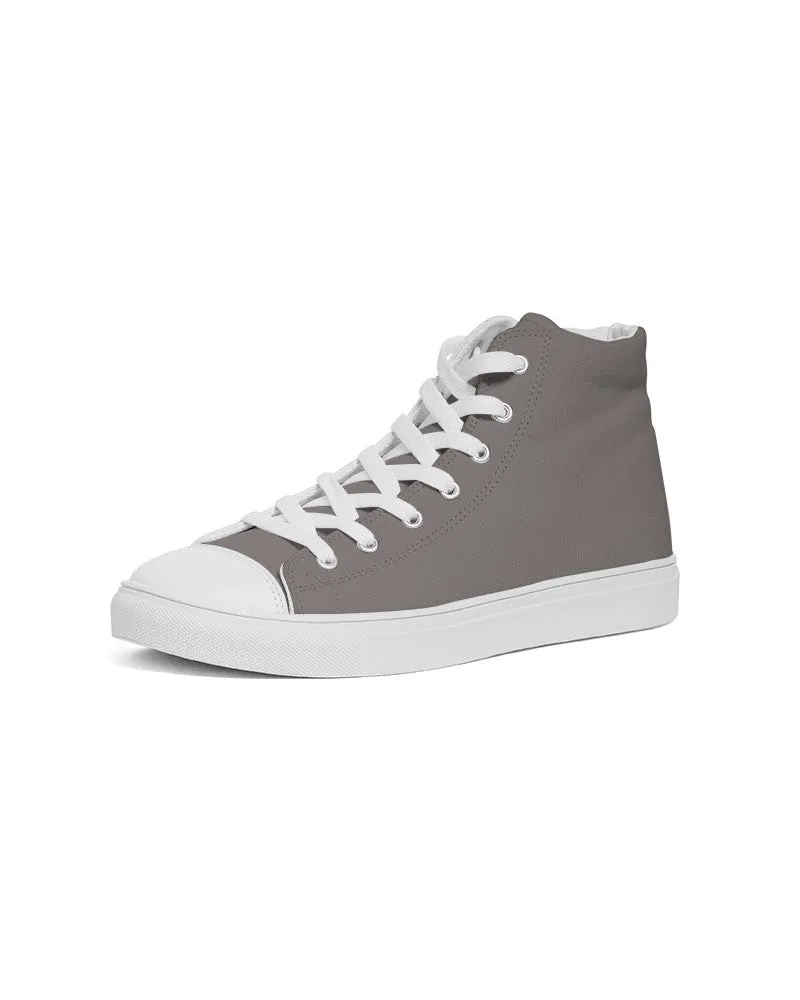 Medium Dark Red Brown Men's High-top Canvas Sneakers | Men's | Medium Dark Pale Red Brown | C0M10Y10K60