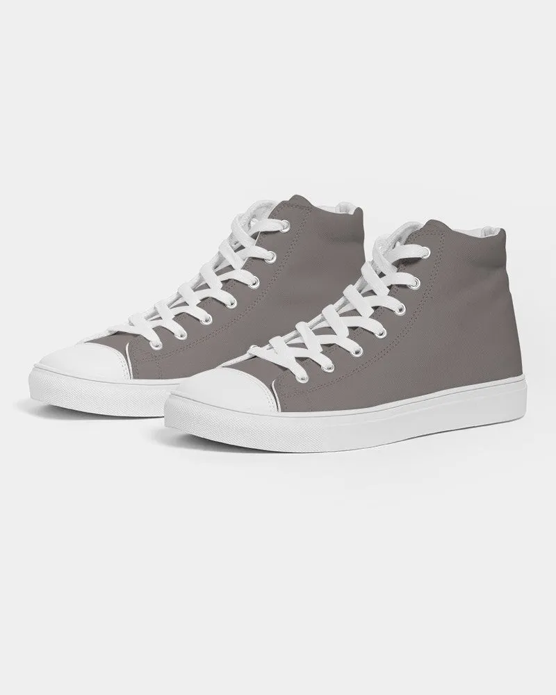 Medium Dark Red Brown Men's High-top Canvas Sneakers | Men's | Medium Dark Pale Red Brown | C0M10Y10K60