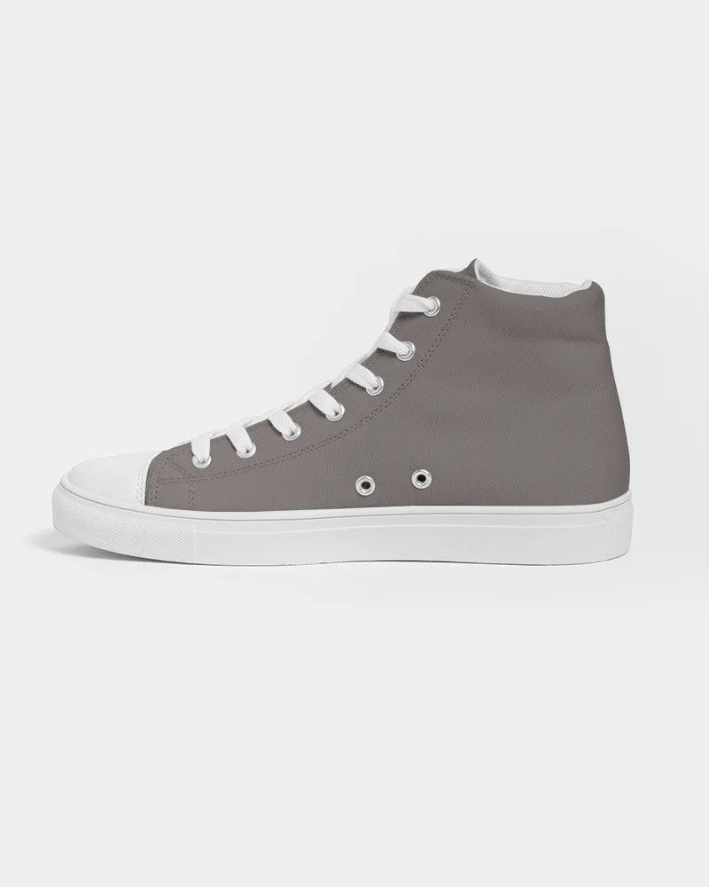 Medium Dark Red Brown Men's High-top Canvas Sneakers | Men's | Medium Dark Pale Red Brown | C0M10Y10K60