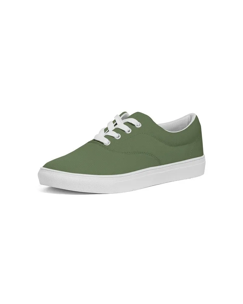 Medium Dark Warm Green Women's Canvas Sneakers | Women's | Medium Dark Pastel Warm Green | C30M0Y60K60