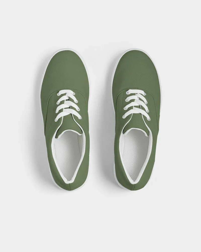 Medium Dark Warm Green Women's Canvas Sneakers | Women's | Medium Dark Pastel Warm Green | C30M0Y60K60