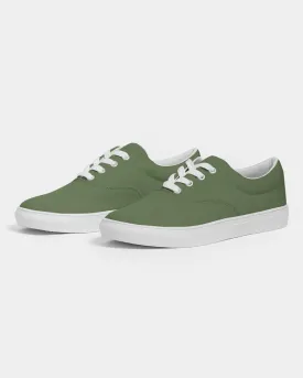 Medium Dark Warm Green Women's Canvas Sneakers | Women's | Medium Dark Pastel Warm Green | C30M0Y60K60