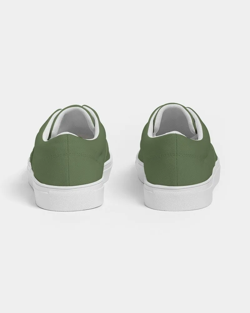 Medium Dark Warm Green Women's Canvas Sneakers | Women's | Medium Dark Pastel Warm Green | C30M0Y60K60