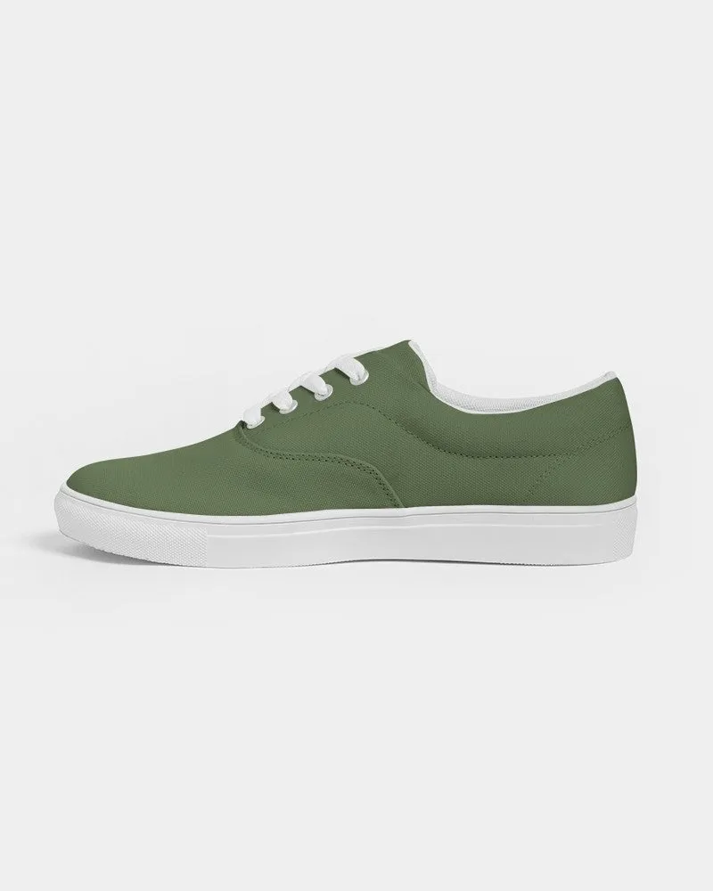 Medium Dark Warm Green Women's Canvas Sneakers | Women's | Medium Dark Pastel Warm Green | C30M0Y60K60