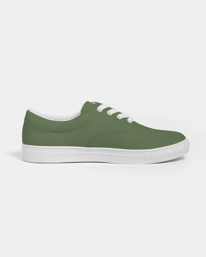 Medium Dark Warm Green Women's Canvas Sneakers | Women's | Medium Dark Pastel Warm Green | C30M0Y60K60