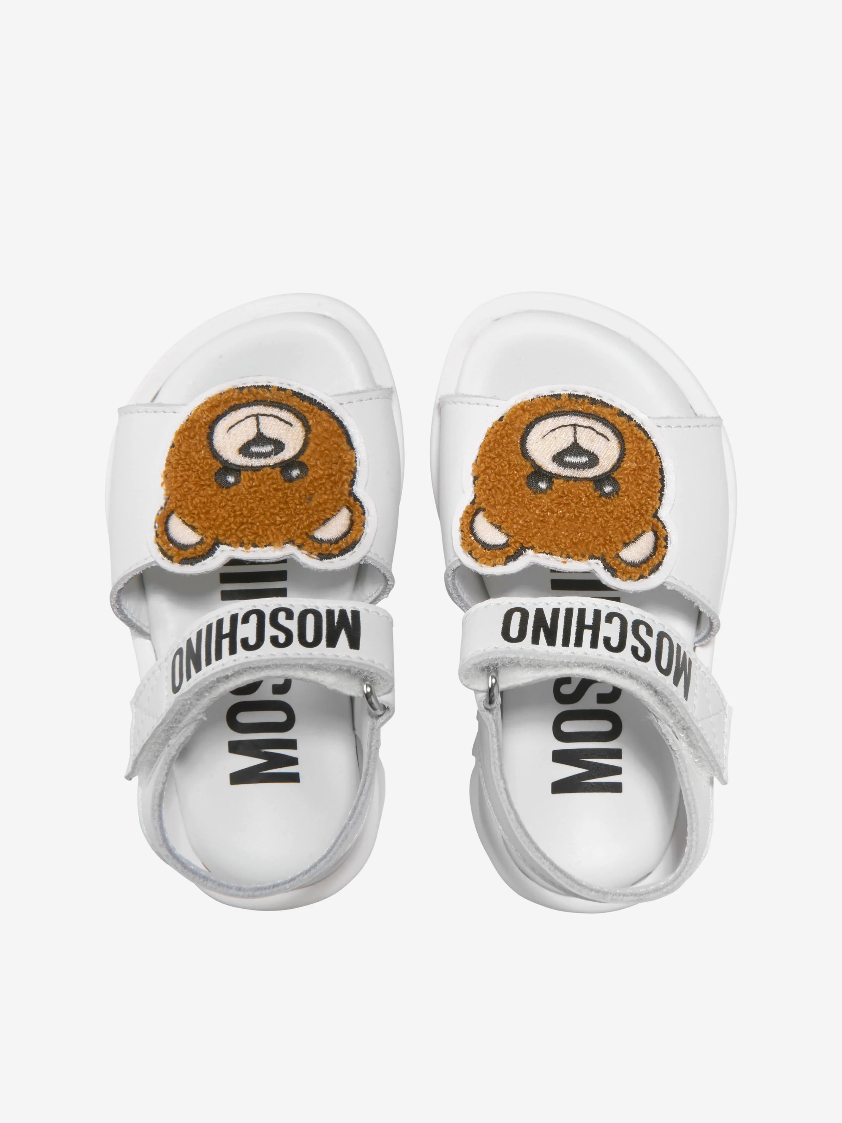 Moschino Girls Leather Teddy Bear Sandals