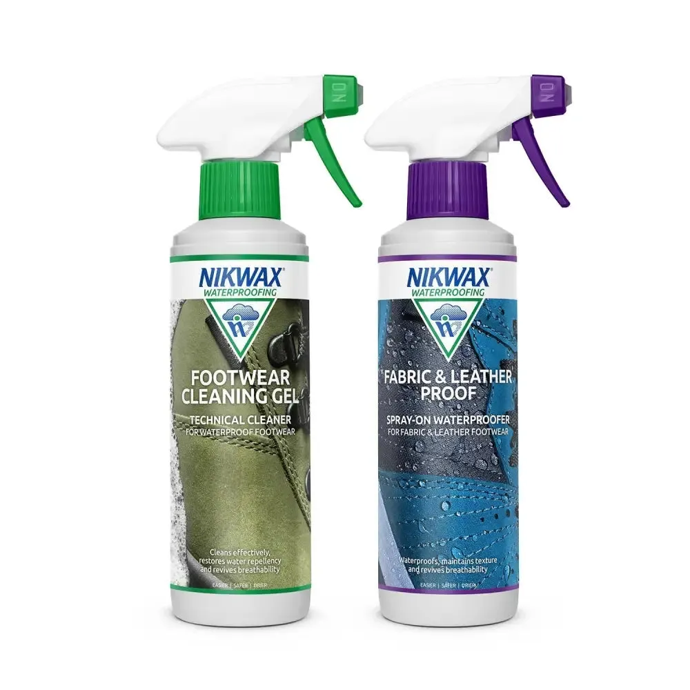 Nikwax Footwear Cleaning Gel/Fabric & Leather Proof Spray