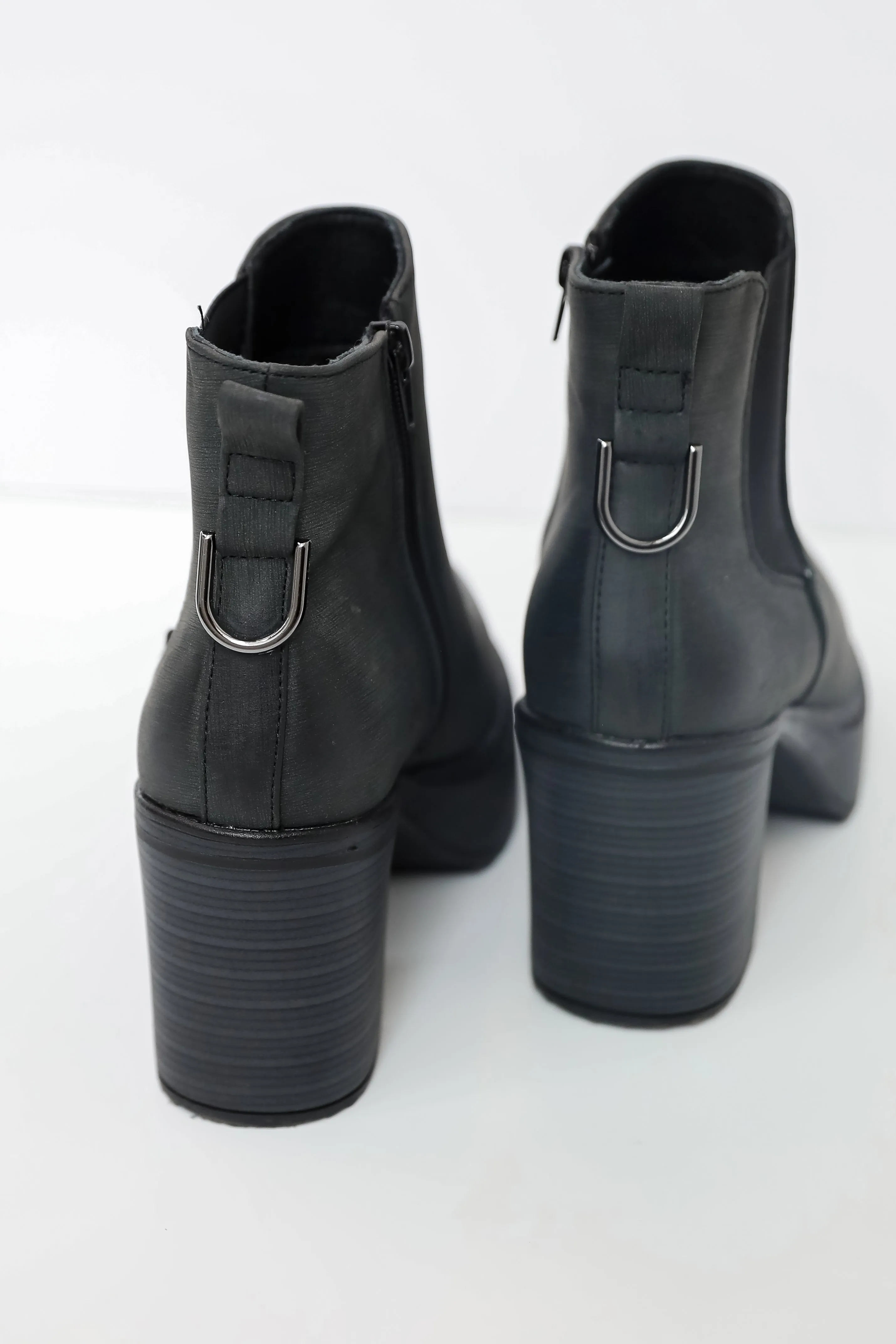 Now Is The Time Black Platform Booties