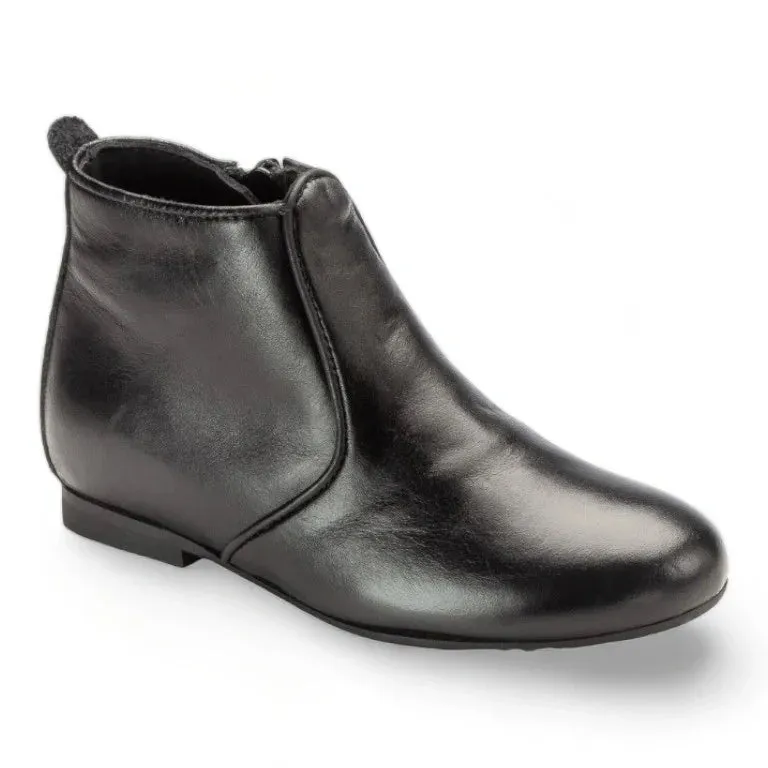 Odeon - Black Soft Leather Bootie for Boy by Manuela de Juan