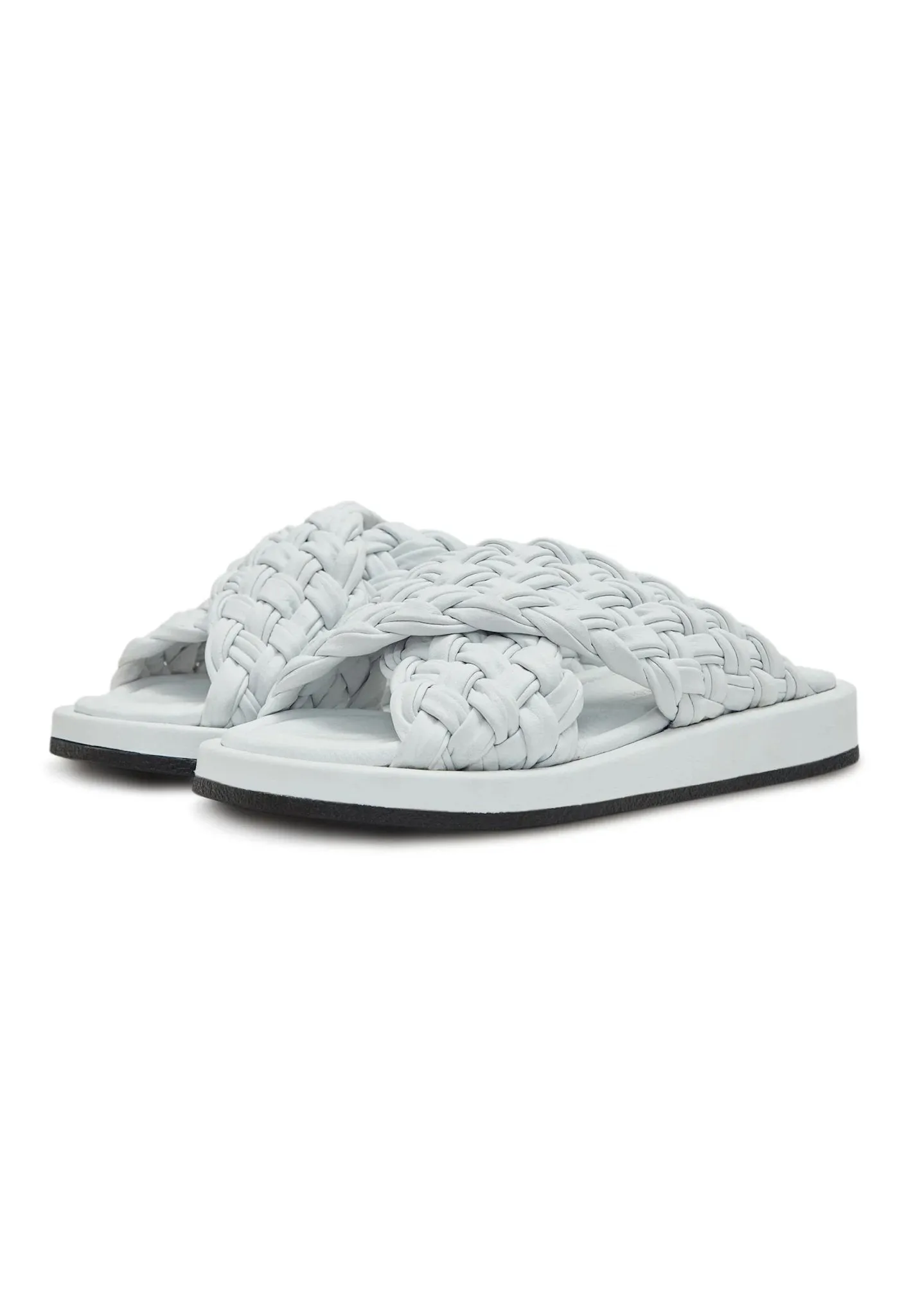 Open Tip Leather Sandals - White