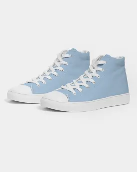 Pale Pastel Cyan Men's High-top Canvas Sneakers | Men's | Bright Pale Pastel Cyan | C30M8Y0K0