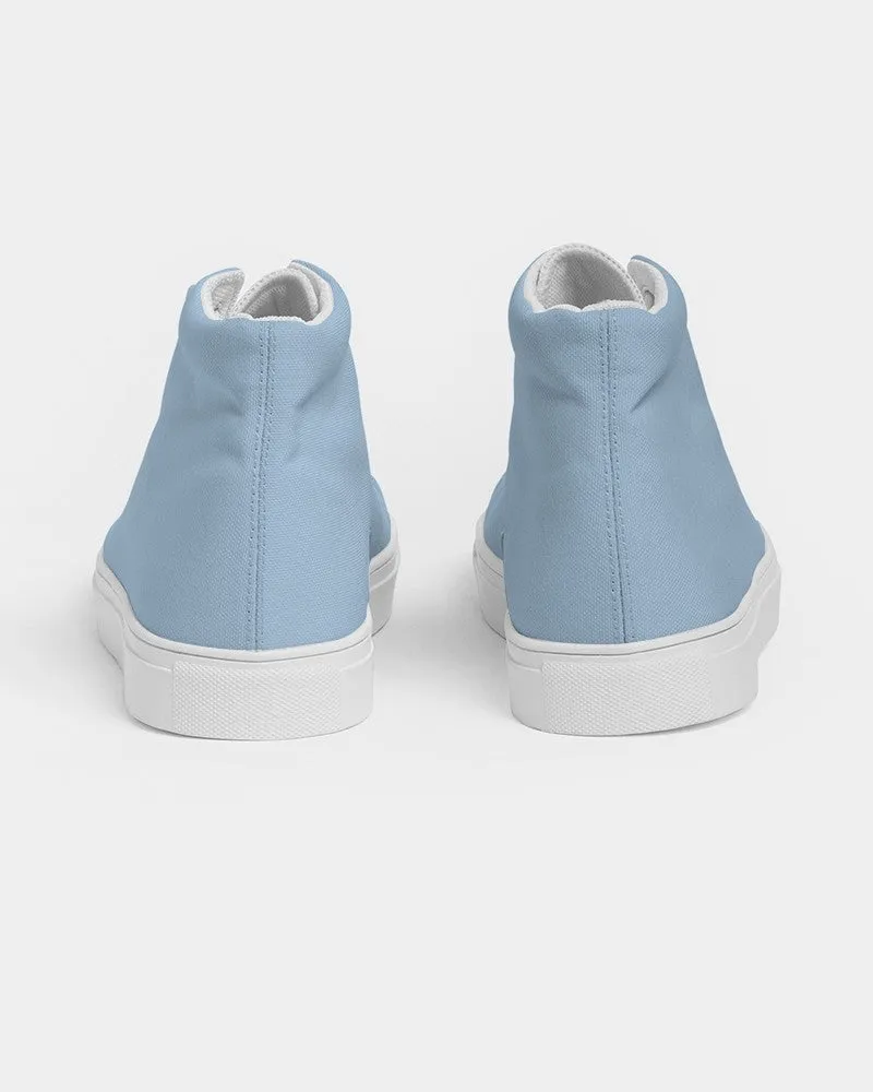 Pale Pastel Cyan Men's High-top Canvas Sneakers | Men's | Bright Pale Pastel Cyan | C30M8Y0K0