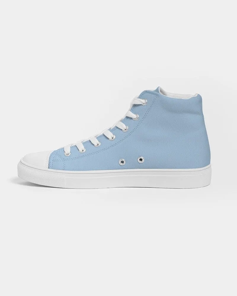 Pale Pastel Cyan Men's High-top Canvas Sneakers | Men's | Bright Pale Pastel Cyan | C30M8Y0K0